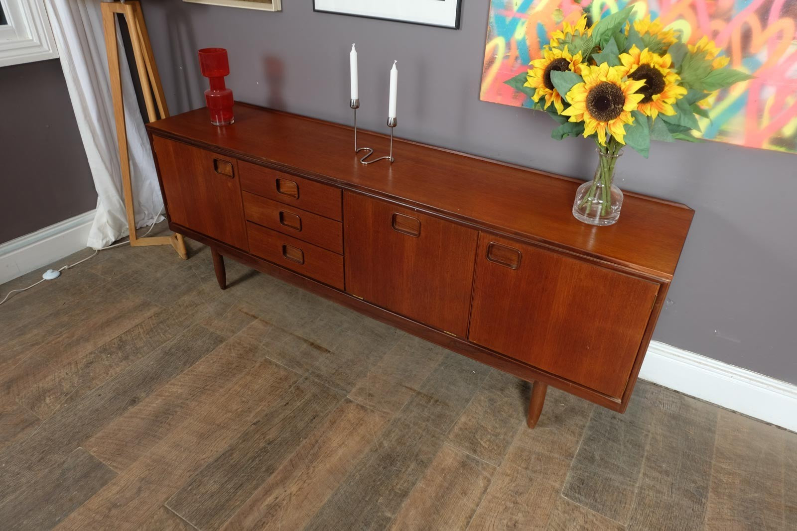 Vintage Retro Large Teak Sideboard by William Lawrence