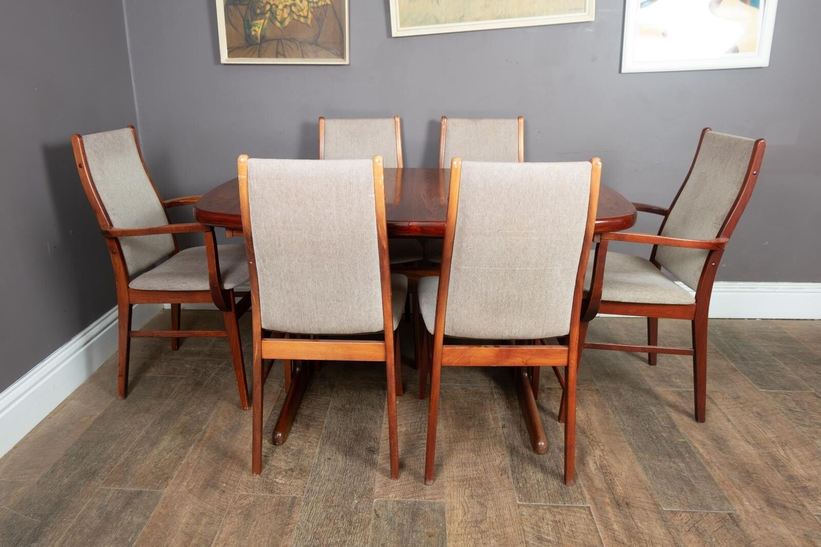 Vintage Danish Rosewood Dining Table and 10 Chairs