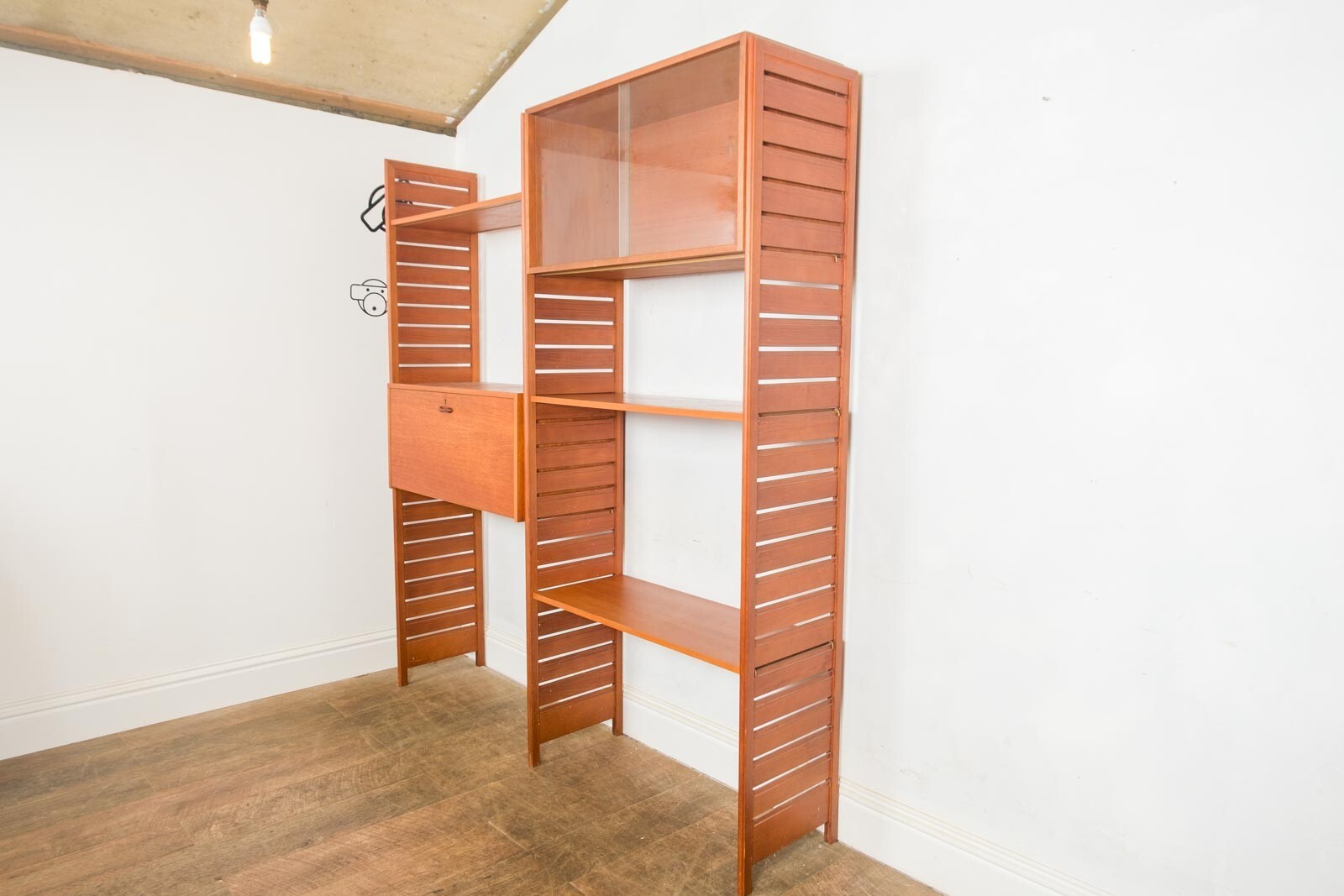 Vintage Retro 2 Bays of Wooden Teak Ladderax