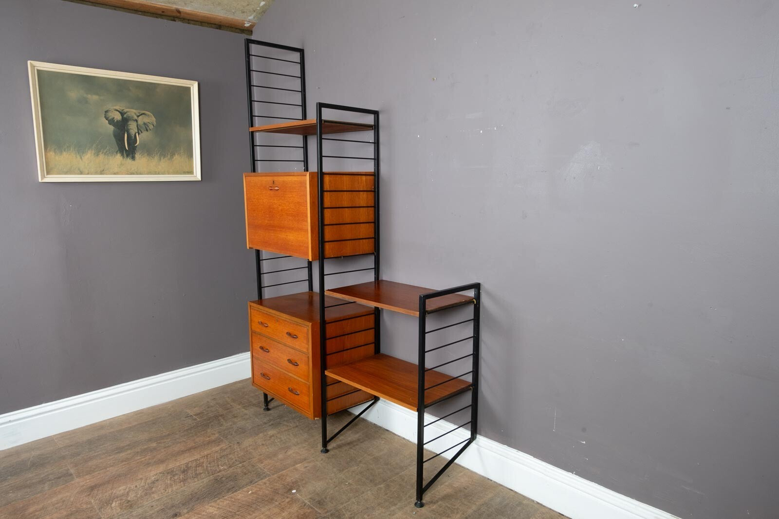 Vintage Retro 2 Bays of Teak Staples Ladderax