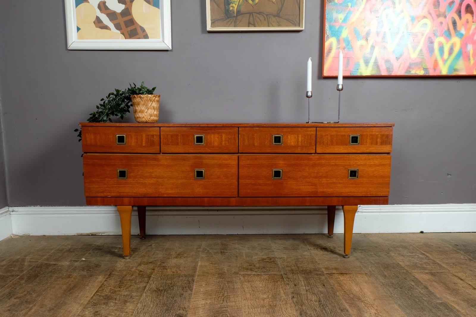 Vintage Retro Teak Chest of Drawers Sideboard