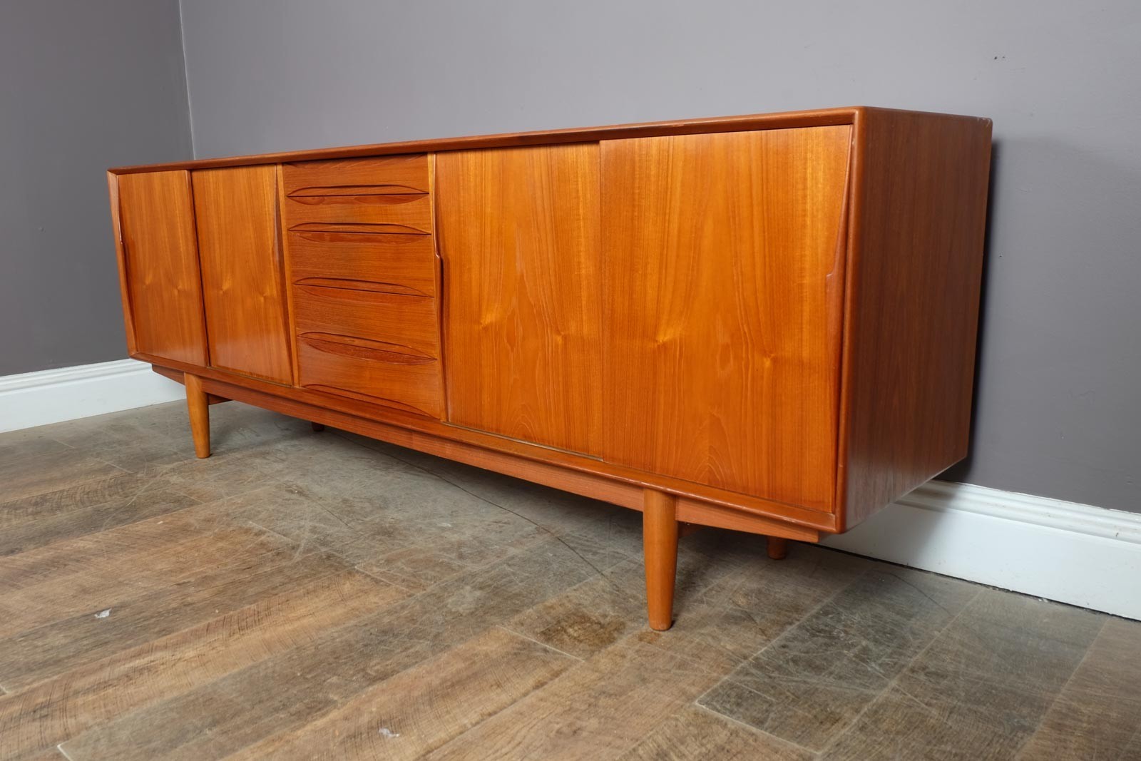 Vintage Large Danish Teak Sideboard by Dyrlund