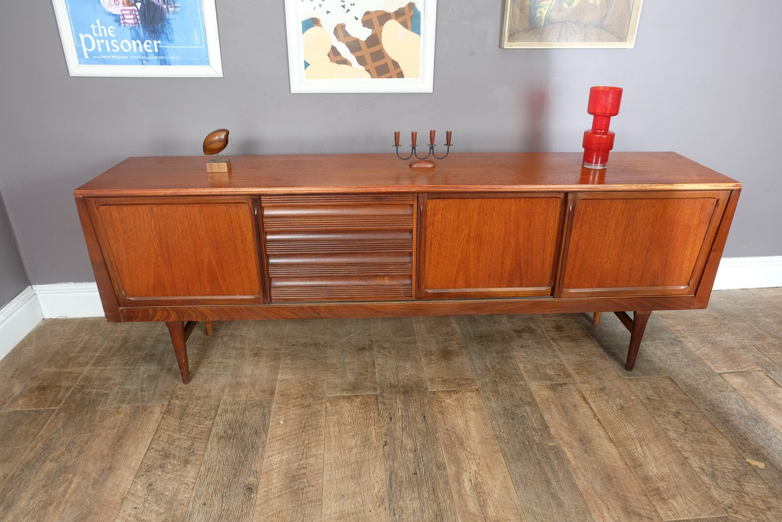 Vintage Retro Large Dark Teak Mid Century Sideboard by EON