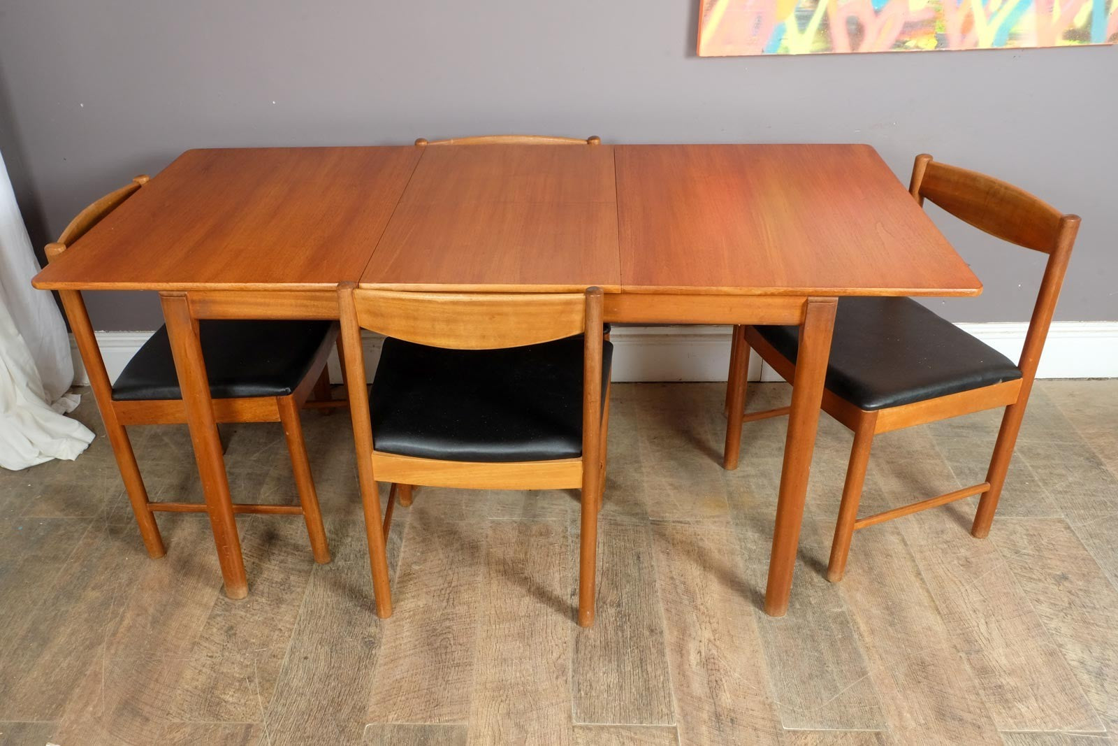 Vintage Retro McIntosh Teak Extending Dining Table and 4 Chairs