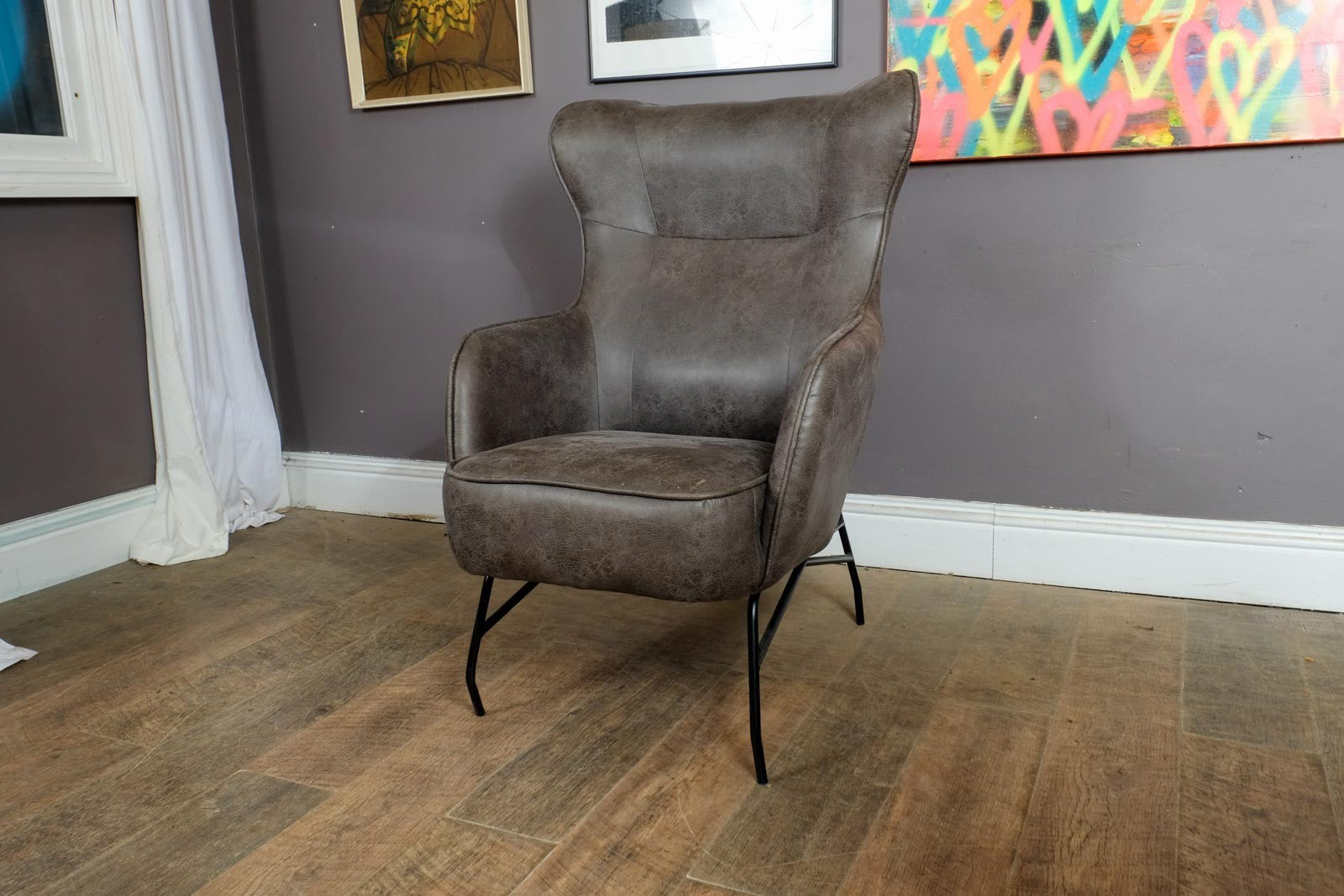 Retro Faux Leather Otley Arm Chair