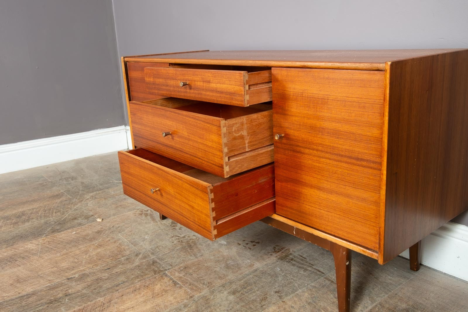 Vintage Mid Century Small Teak Sideboard by William Lawrence