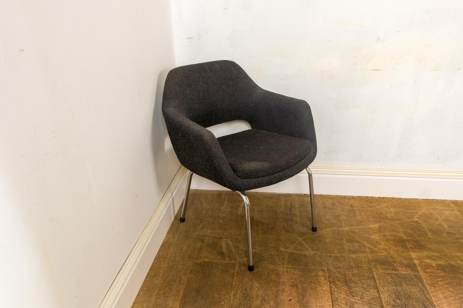 Vintage Retro Fabric and Vinyl Conference Desk Chair