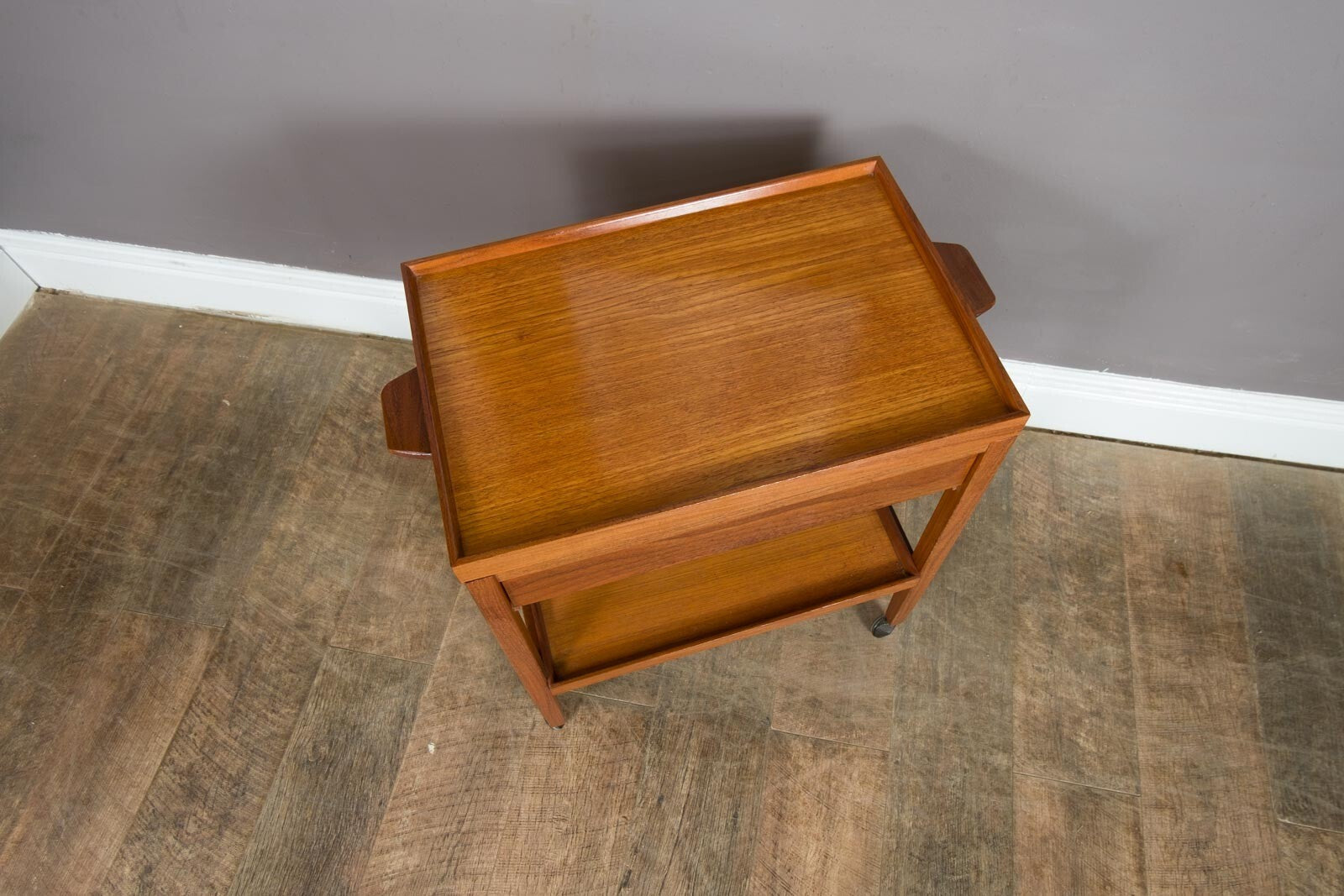 Vintage Mid Century Danish Teak Drinks Trolley Tea Trolley