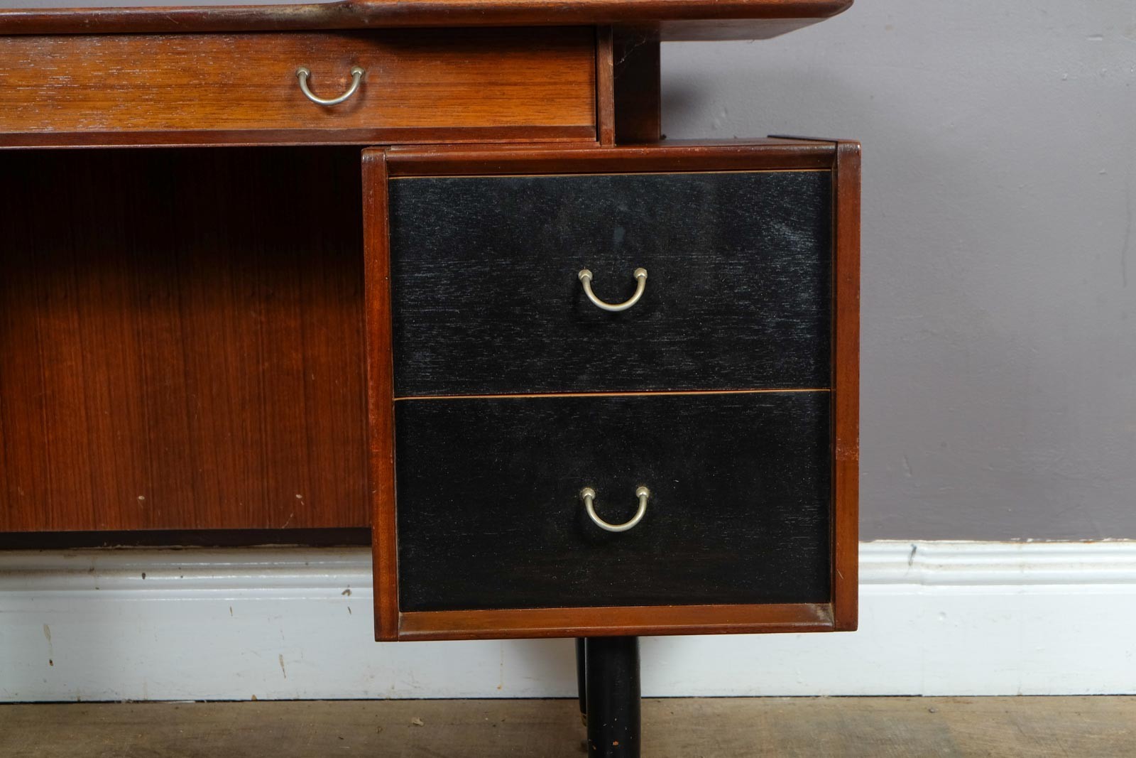 Vintage Retro G Plan Librenza Tola and Black Dressing Table Desk