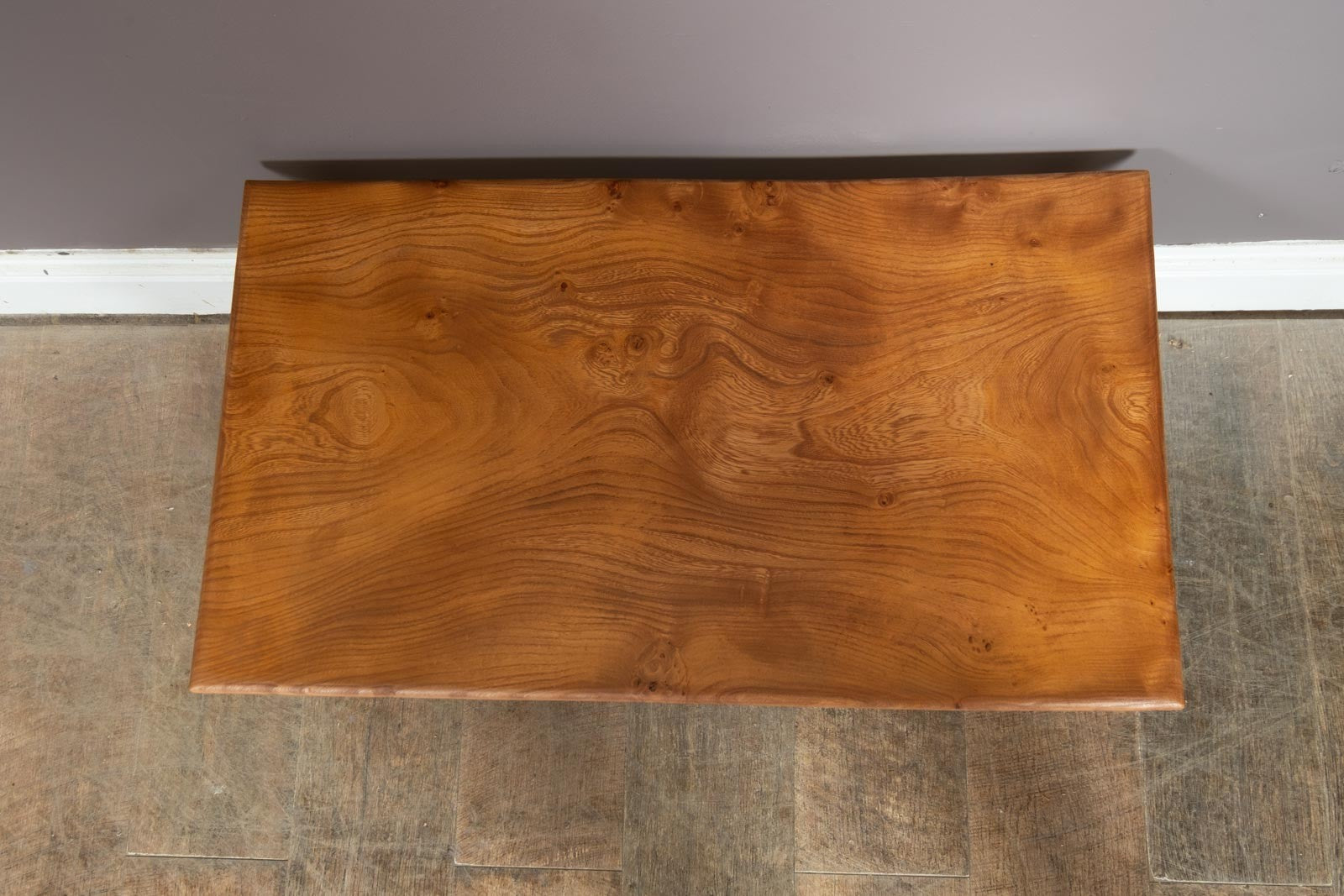 Vintage Hand Made Light Elm Coffee Table