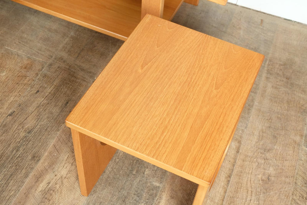 Vintage Retro Light Teak Nest of 3 Tables
