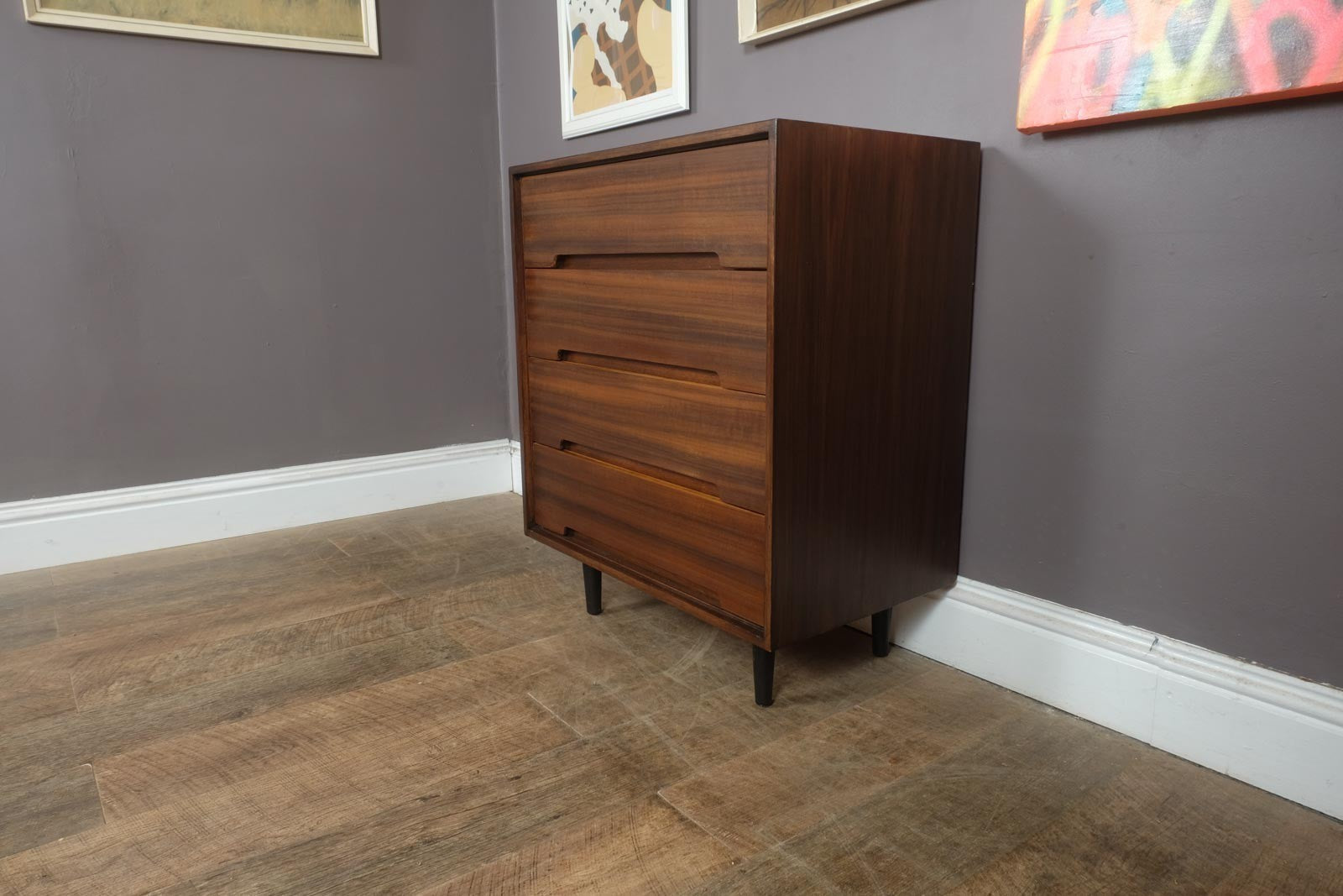 Vintage Walnut C Range Chest of Drawers by Stag