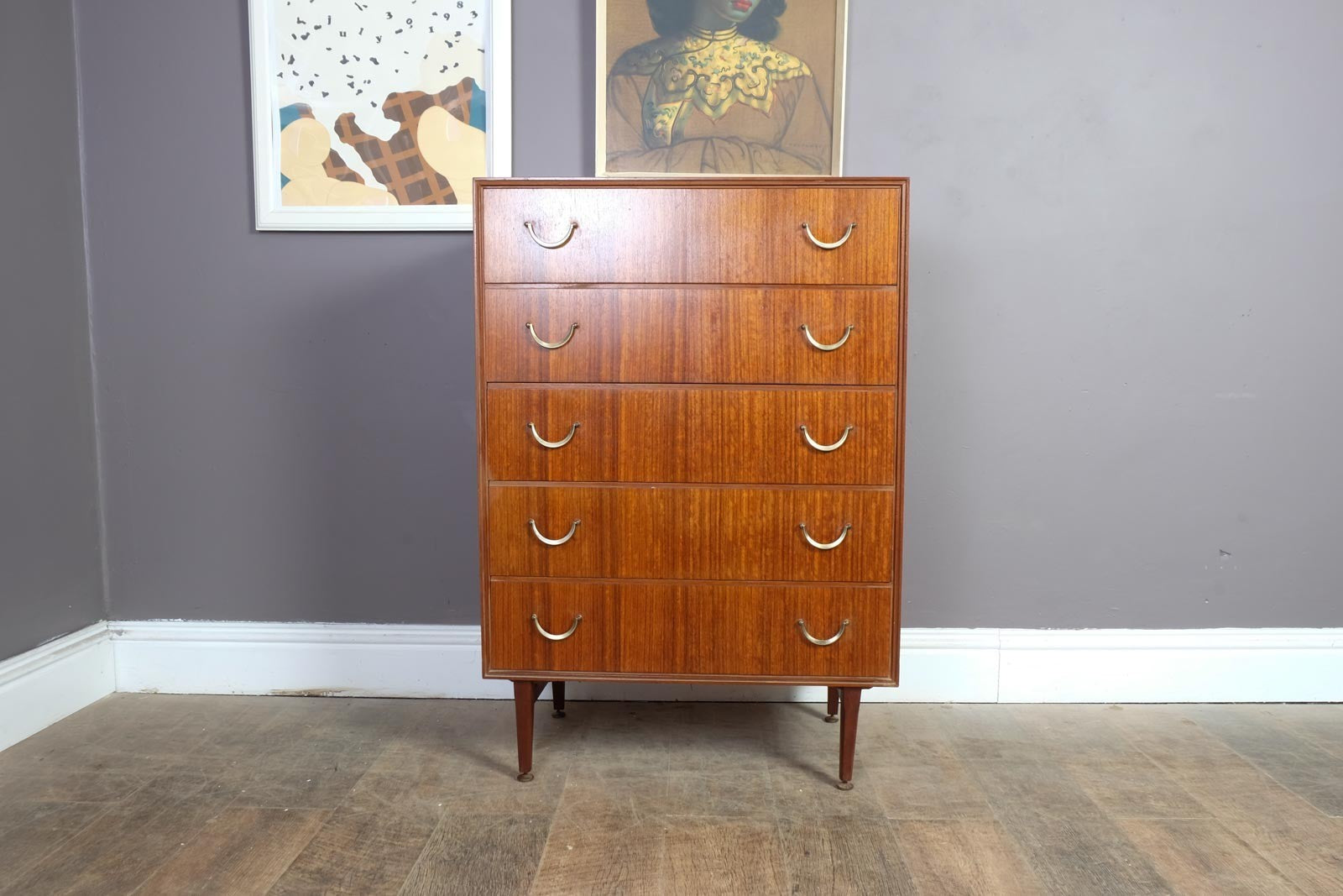Vintage Retro Mid Century Teak Chest of Drawers by Meredew