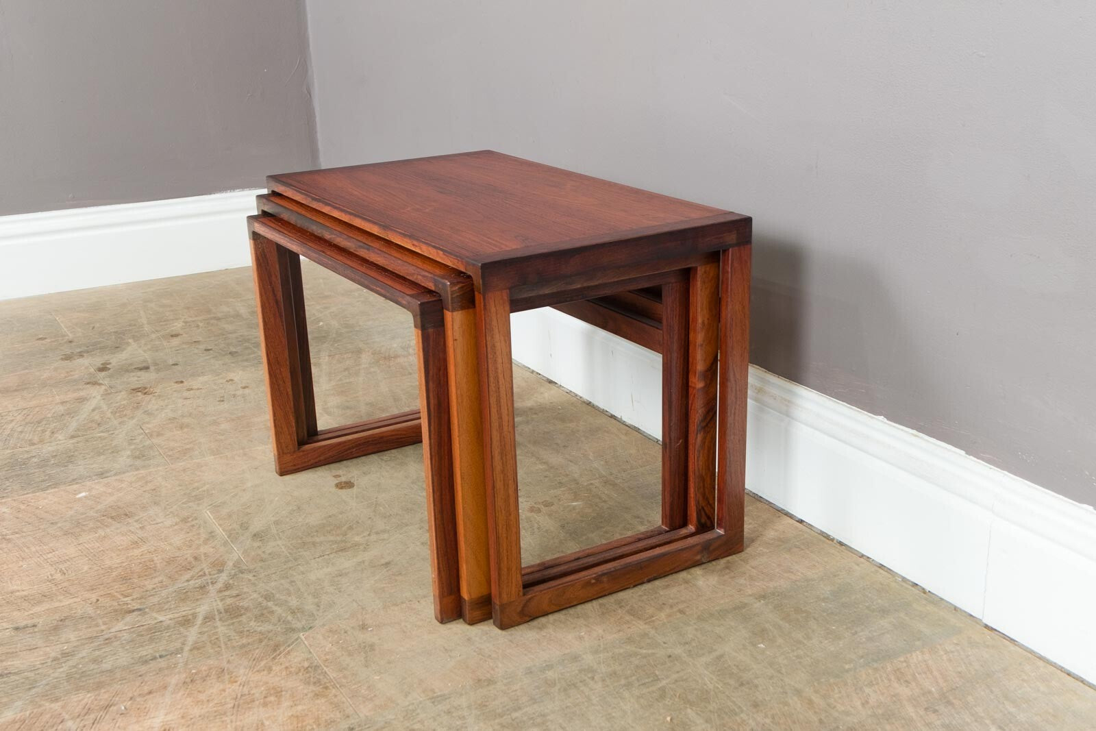 Vintage Stunning Set of 3 Danish Nest of Tables - Mid Century