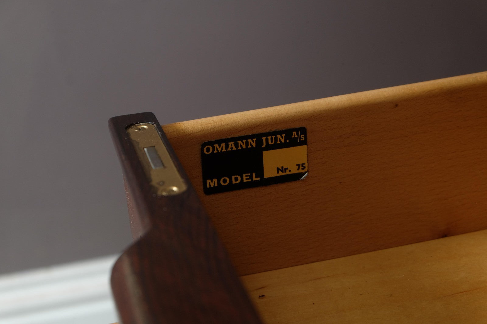 Vintage Danish Rosewood Desk Model 75 by Omann Jun