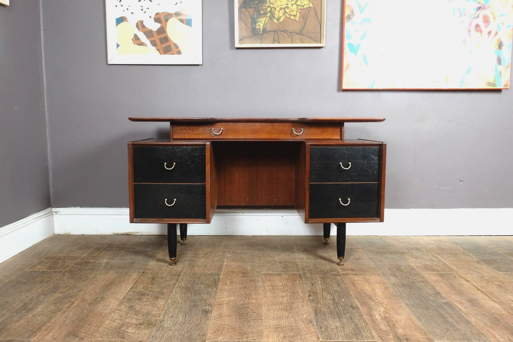 Vintage Retro G Plan Librenza Tola and Black Dressing Table Desk