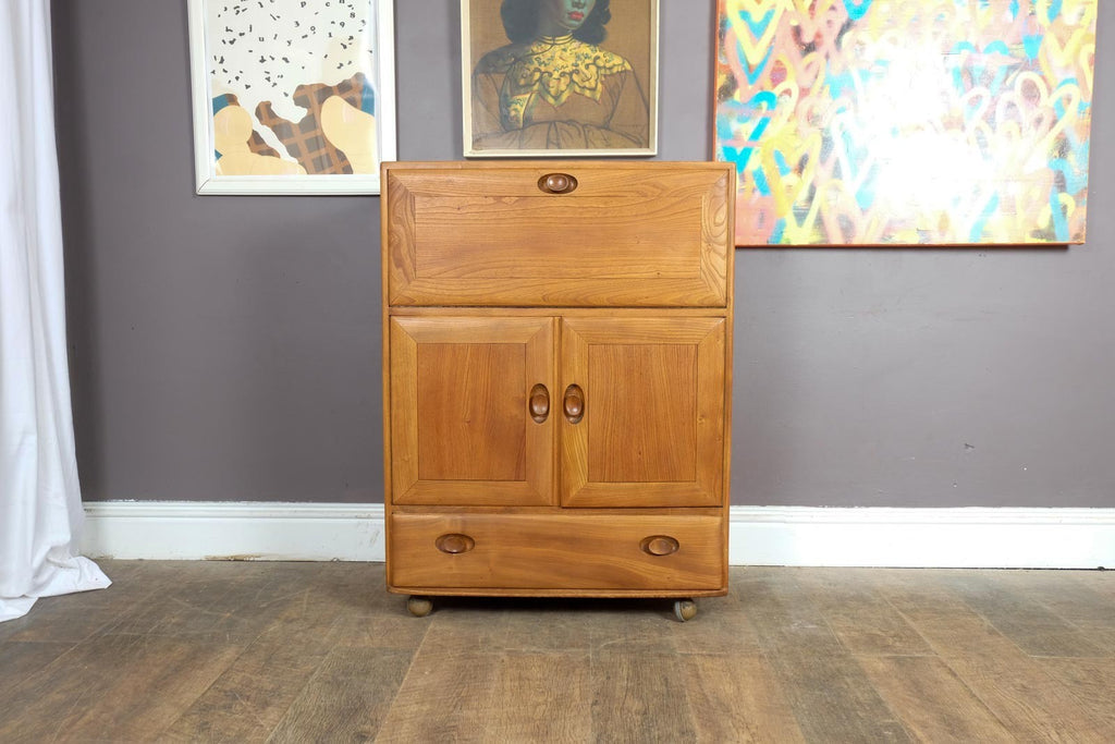 Vintage Retro Ercol Light Elm Bureau  - Model 469