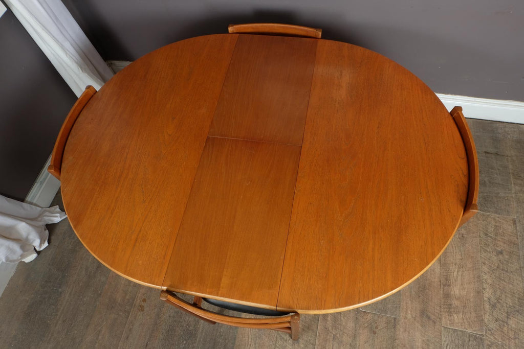 Vintage Retro Med Century Teak Extending Dining Table and 4 chairs by Nathan