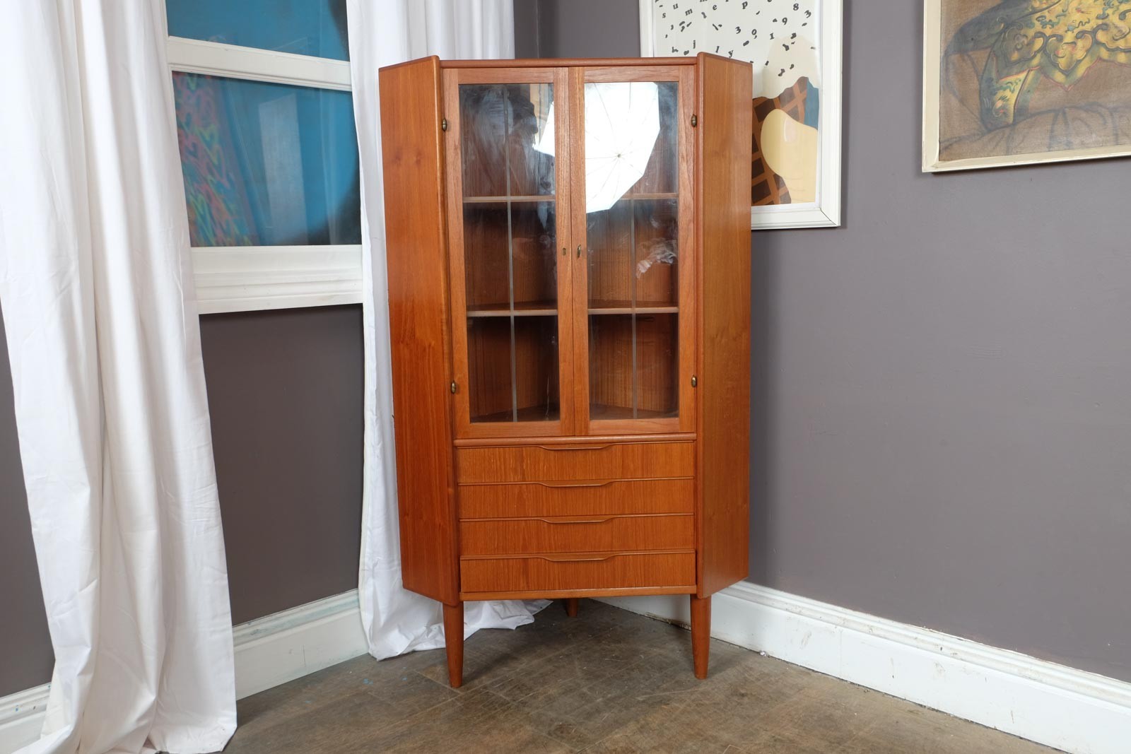 Vintage Retro Danish Teak Corner Unit by P. Rimme's Møbelfabrik
