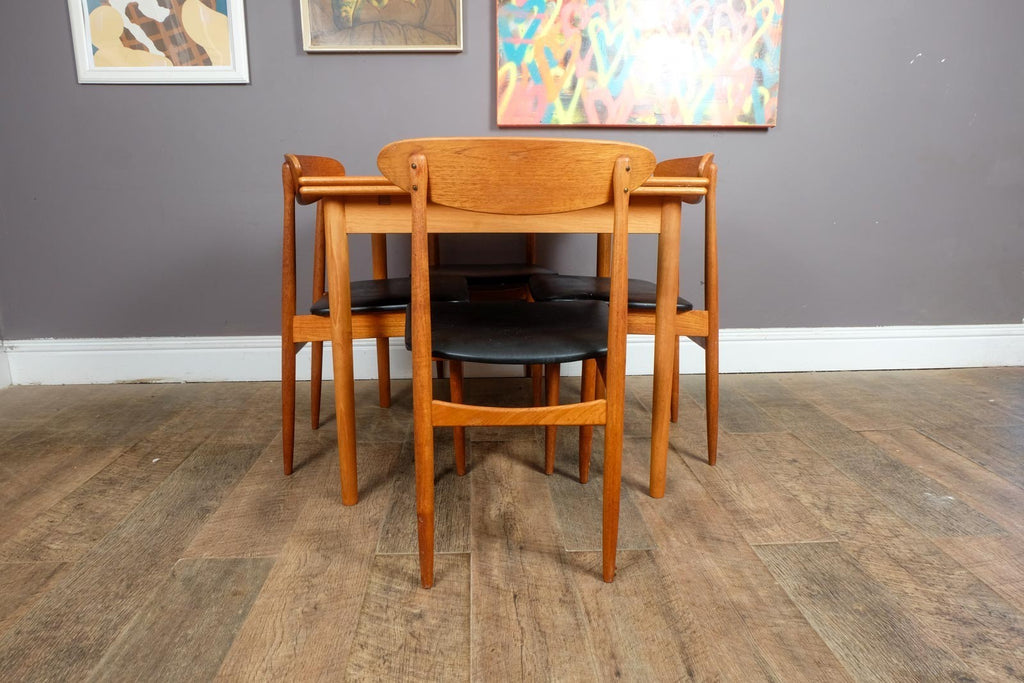 Vintage Small Danish Teak Extending Dining Table and 4 Chairs