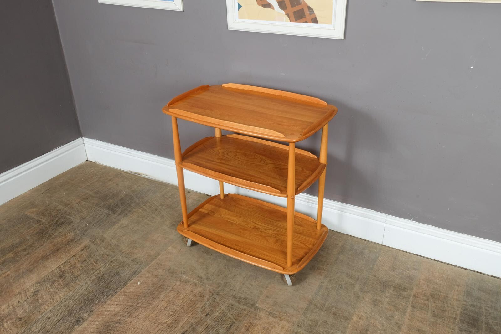 Vintage Retro Ercol Light Elm Tea Trolley