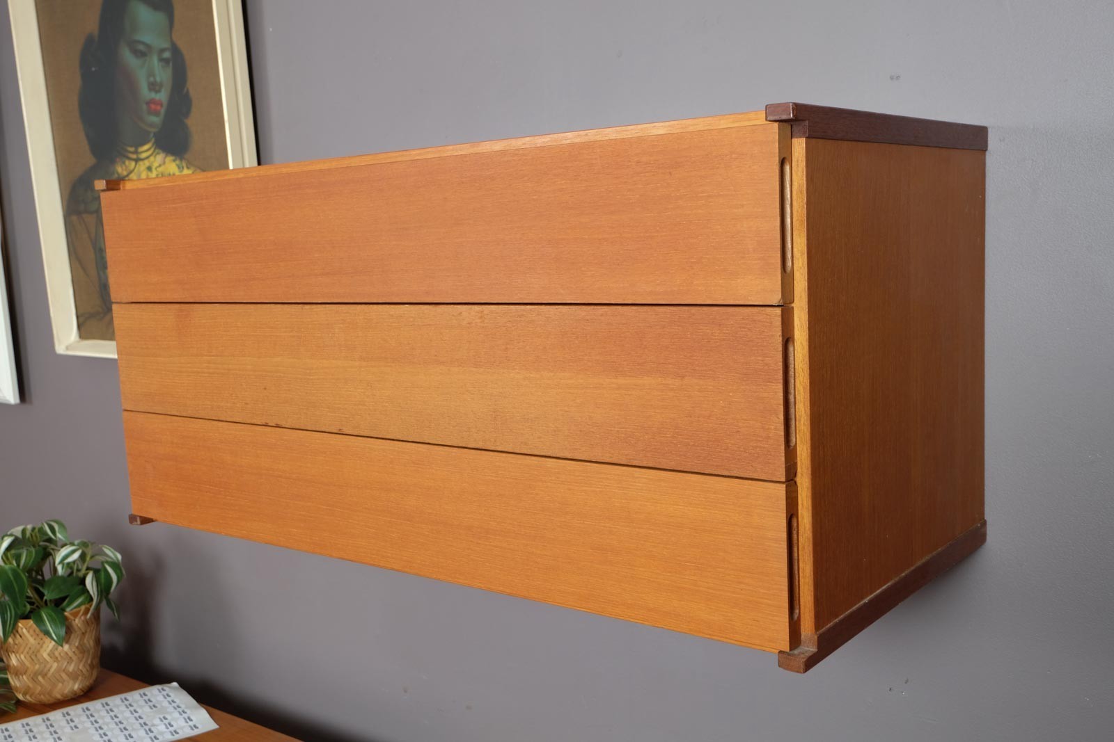Vintage Retro Floating Teak Drawer Unit by Beaver and Tapley