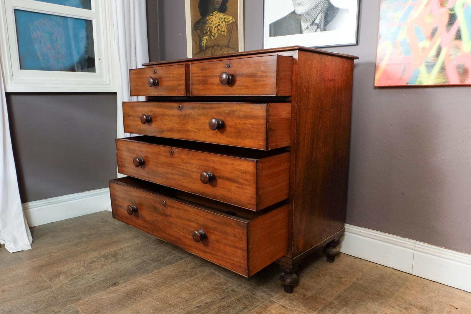 Vintage Retro Antique Mahogany Chest of Drawers