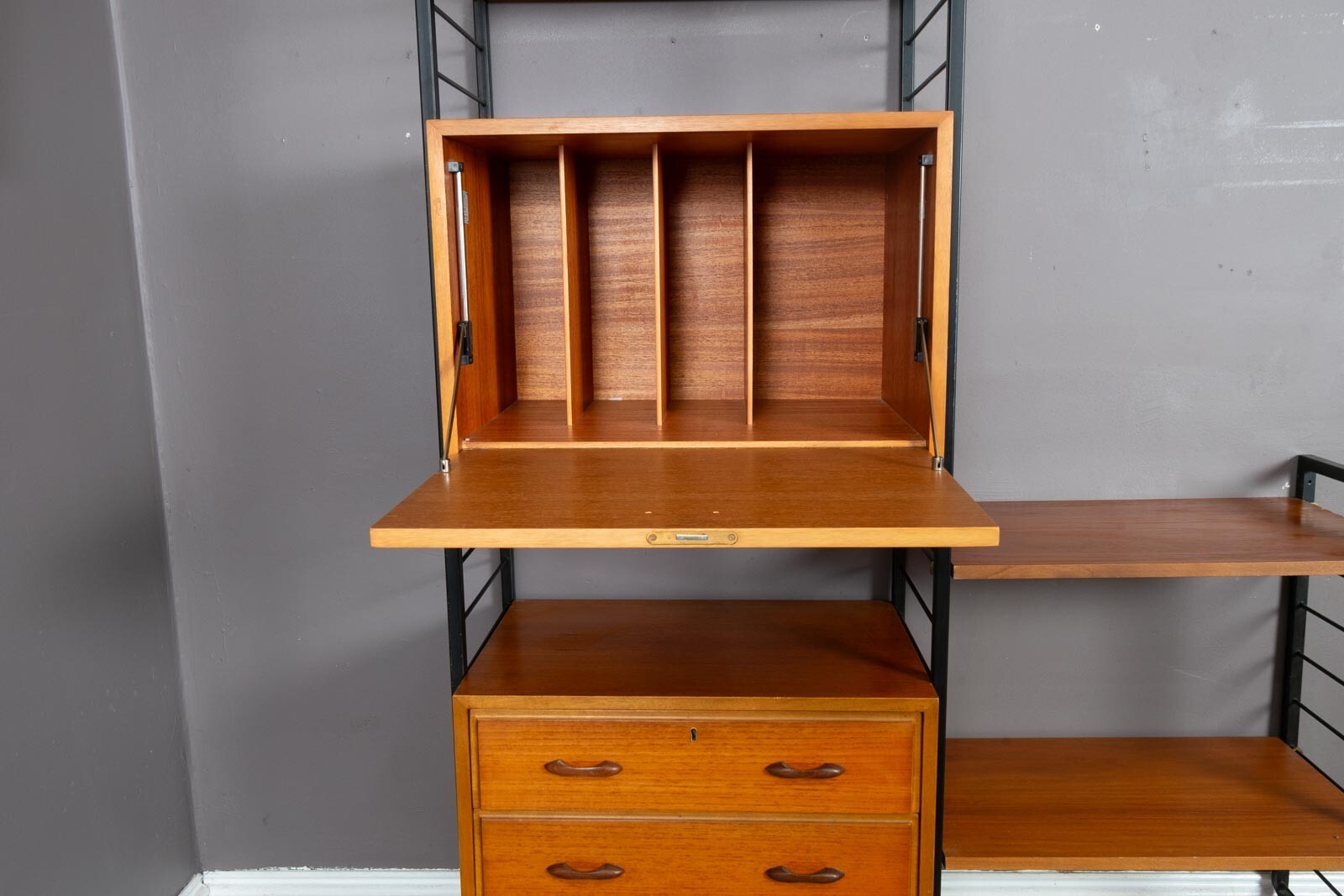 Vintage Retro 2 Bays of Teak Staples Ladderax