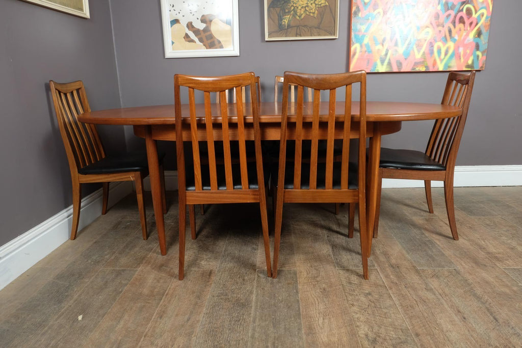 Vintage Retro G Plan Fresco Oval Dining Table and 6 High Back Chairs VB Wilkins