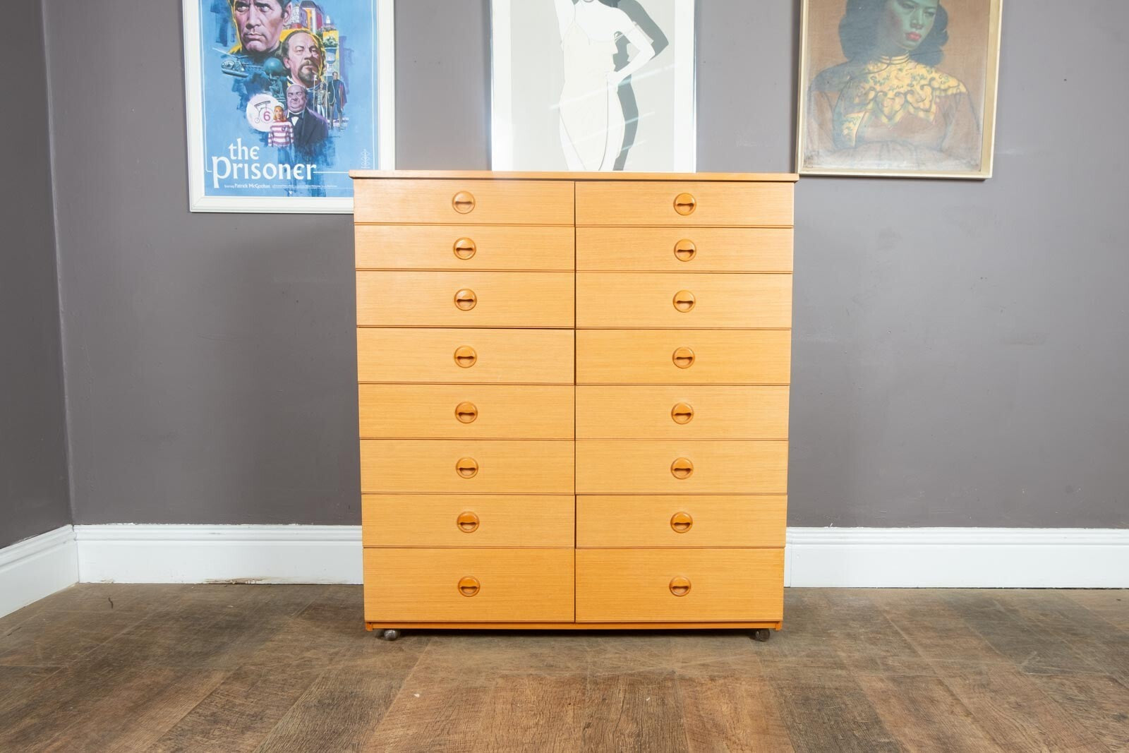 Vintage Mid Century Chest of 16 Drawers by Schreiber