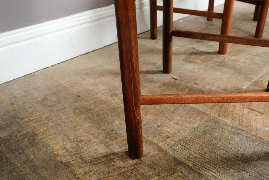 Vintage Retro Mcintosh Teak Oval Dining Table and 4 Tuck Under Chairs