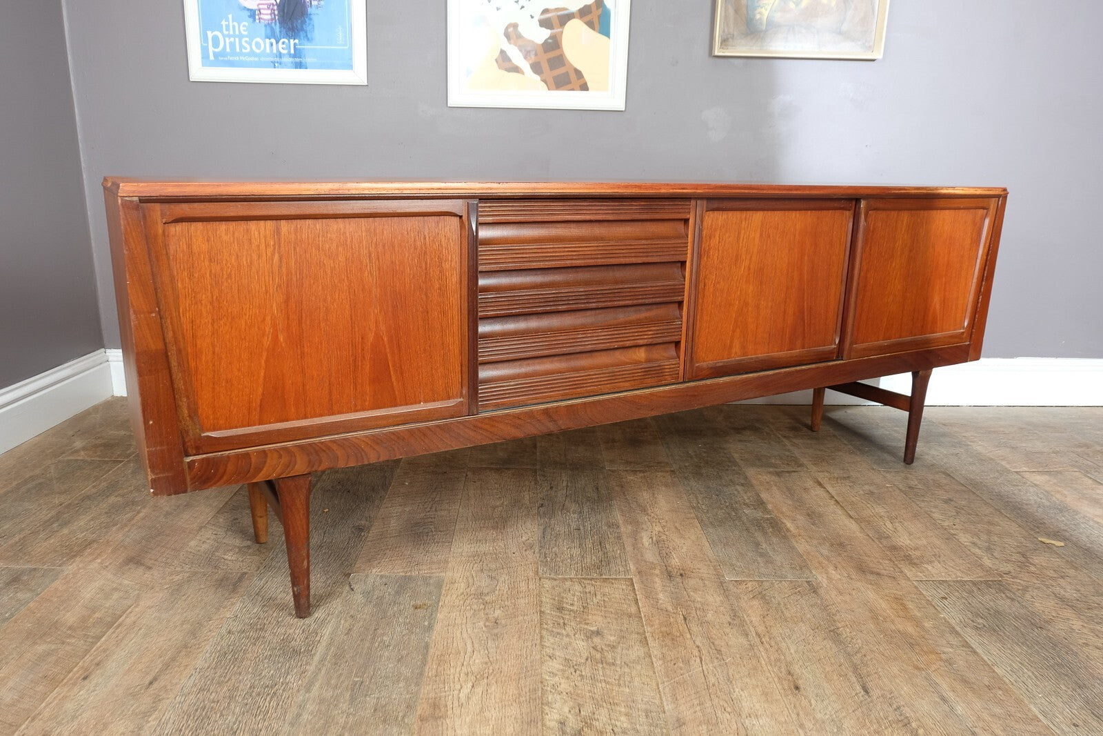 Vintage Retro Large Dark Teak Mid Century Sideboard by EON