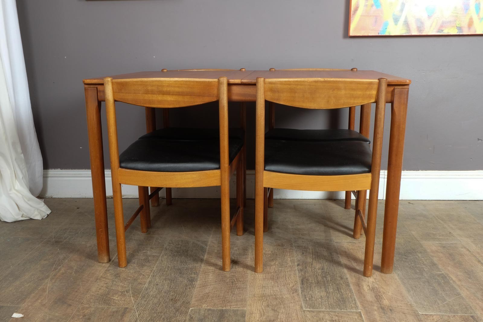 Vintage Retro McIntosh Teak Extending Dining Table and 4 Chairs