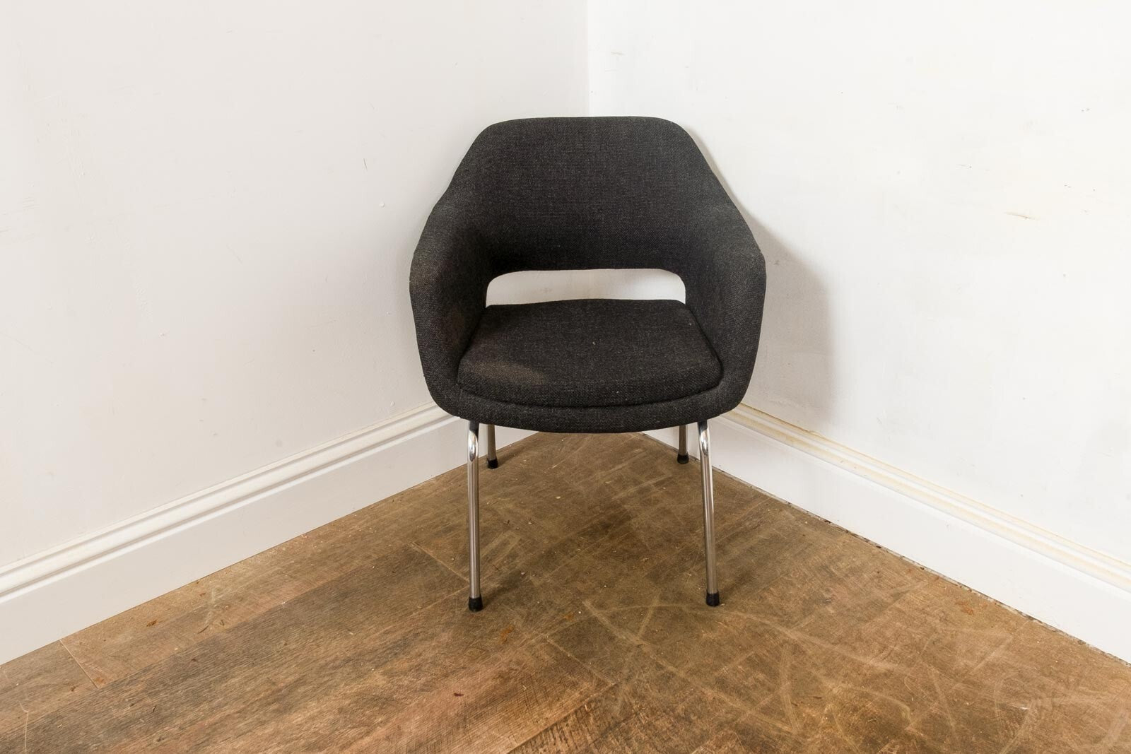 Vintage Retro Fabric and Vinyl Conference Desk Chair