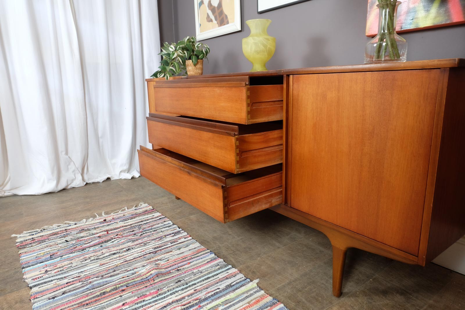 Vintage Retro Mid Century Scandi Style Sideboard by Nathan
