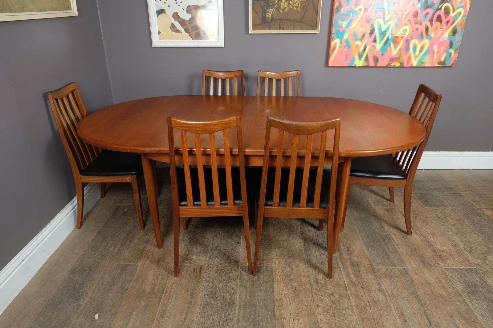 Vintage Retro G Plan Fresco Oval Dining Table and 6 High Back Chairs VB Wilkins