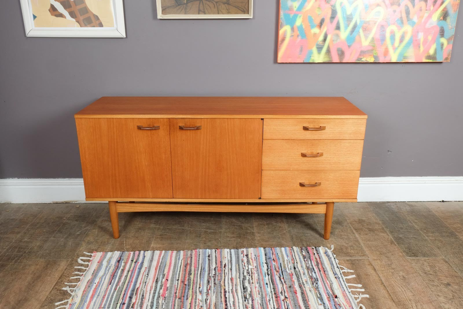 Vintage Retro Small Mid Century Teak Sideboard
