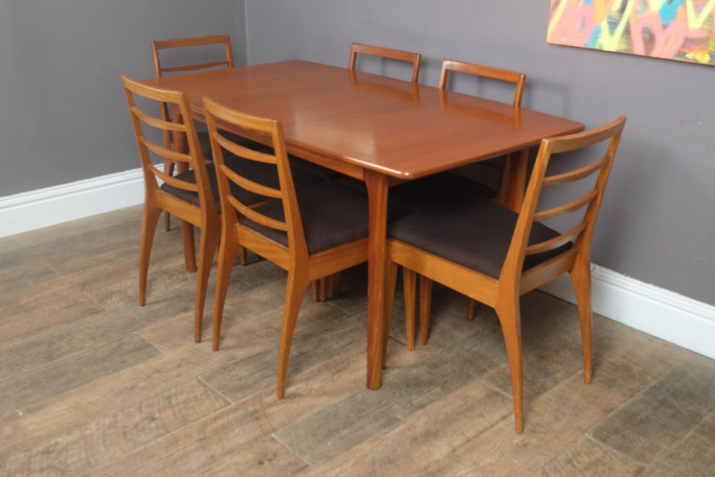 Vintage Retro Mid Century eak Extending Dining Table and 6 Chairs