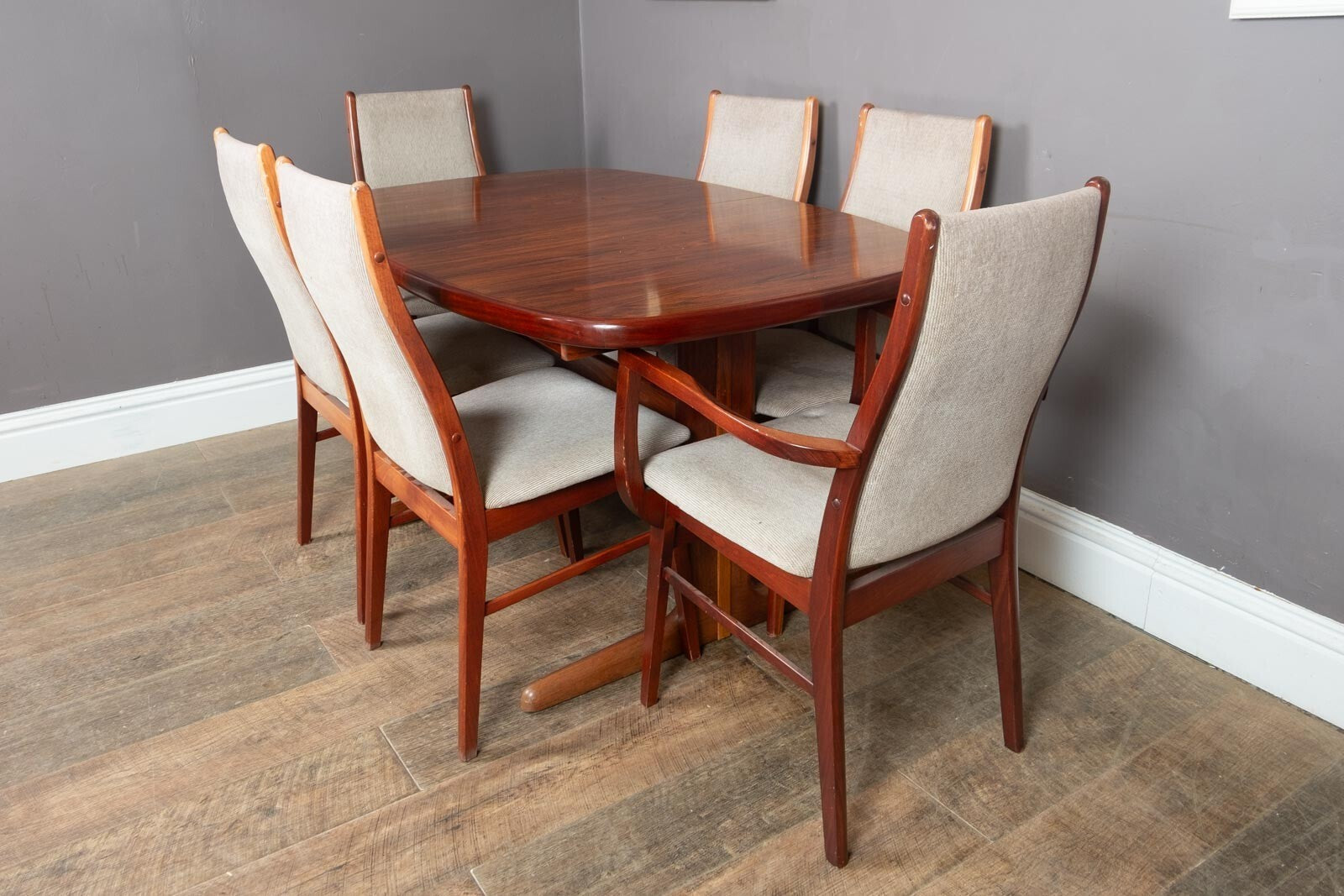 Vintage Danish Rosewood Dining Table and 10 Chairs