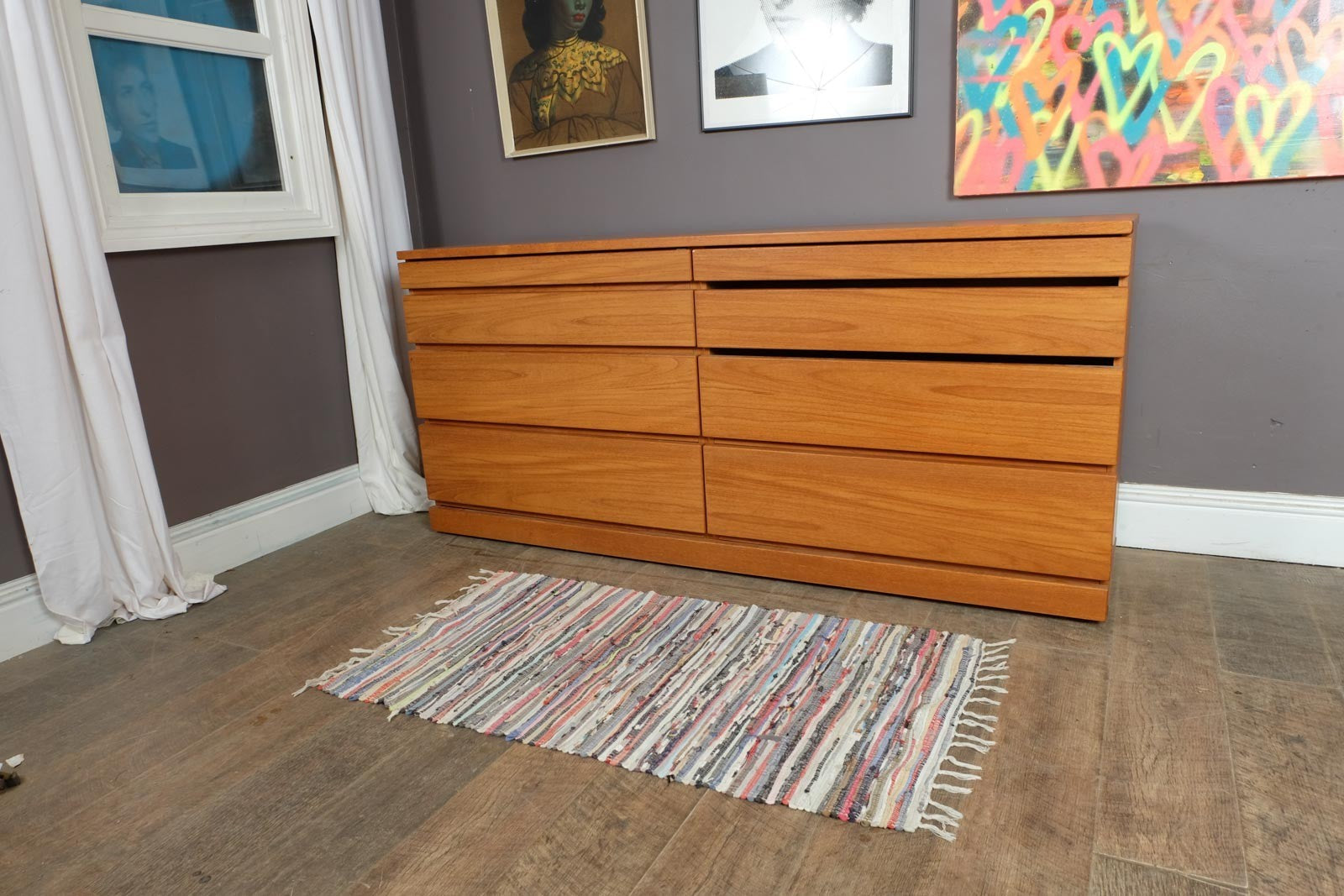 Vintage Retro Large Teak Drawer Unit Sideboard by Skovby
