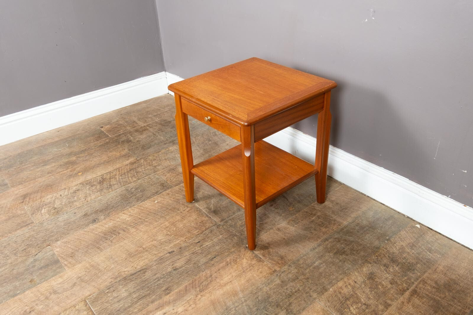 Vintage Mid Century Side Table with Drawer by Nathan