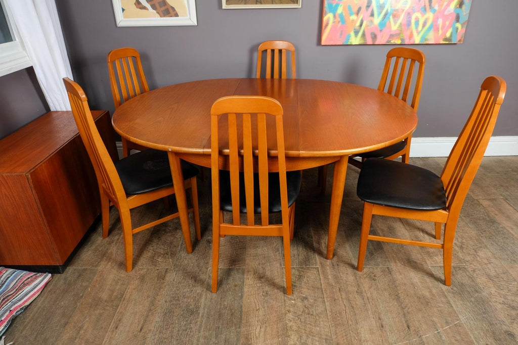 Vintage Retro Mid Century Teak Dining Table and 6 Chairs by Jentique