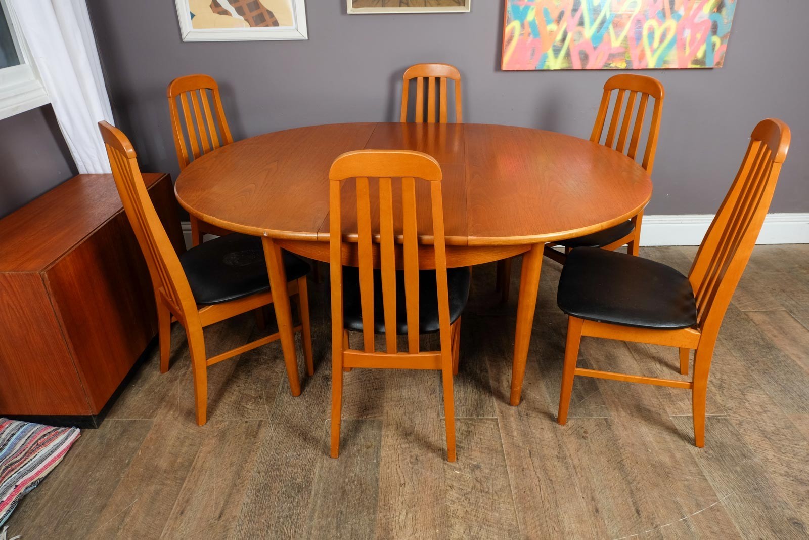 Vintage Retro Mid Century Teak Dining Table and 6 Chairs by Jentique