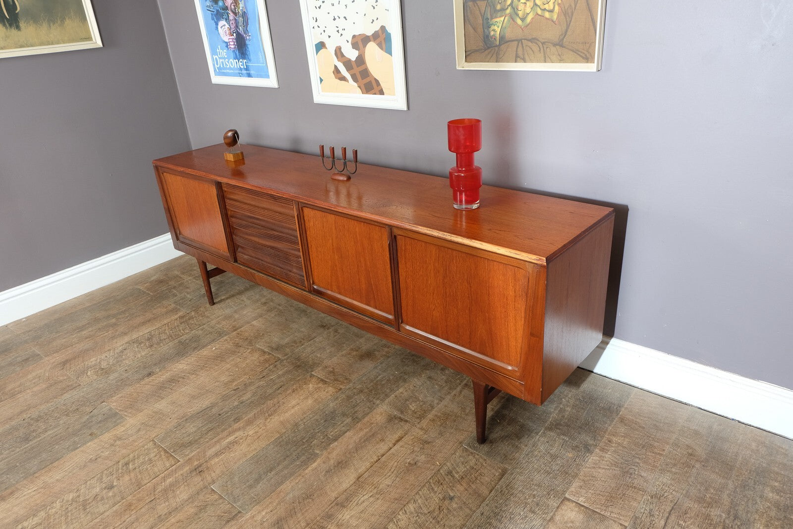 Vintage Retro Large Dark Teak Mid Century Sideboard by EON