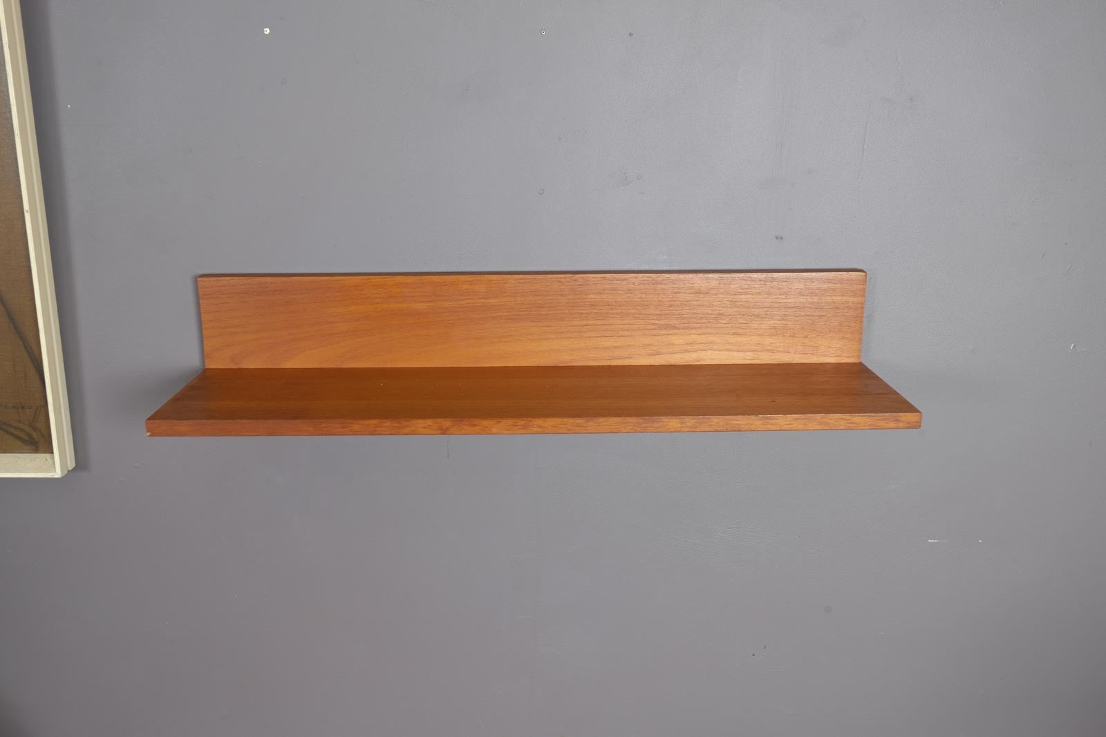 Vintage Retro Large Floating Teak Shelf by Beaver and Tapley