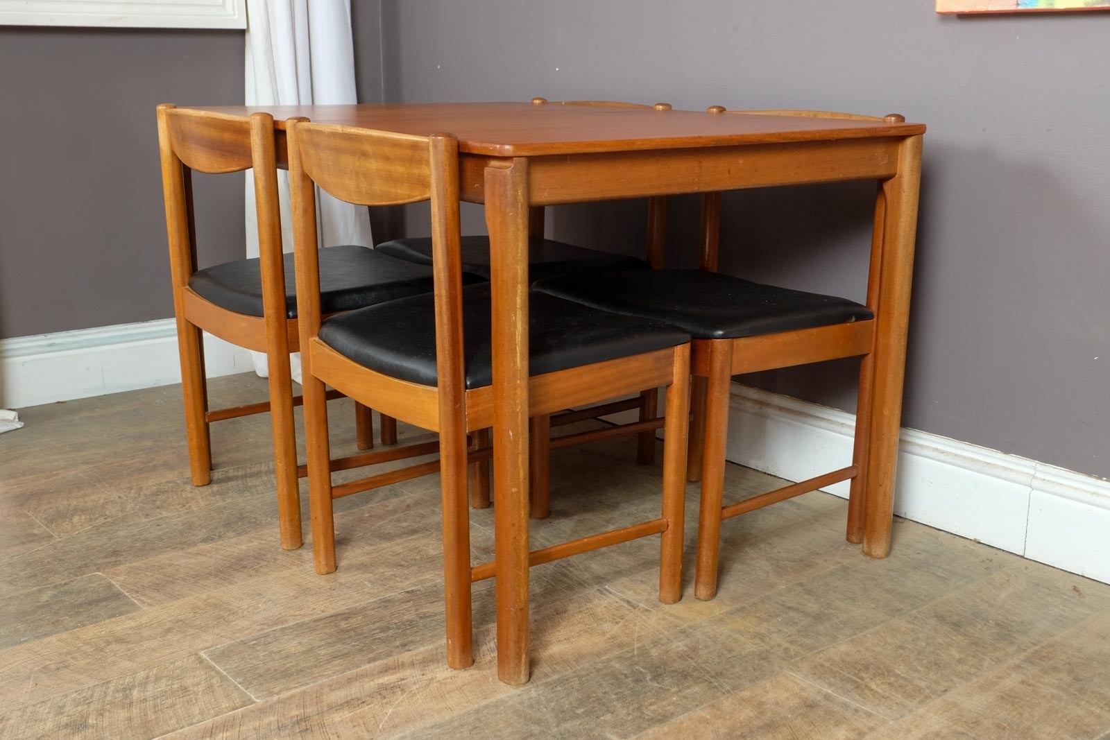 Vintage Retro McIntosh Teak Extending Dining Table and 4 Chairs