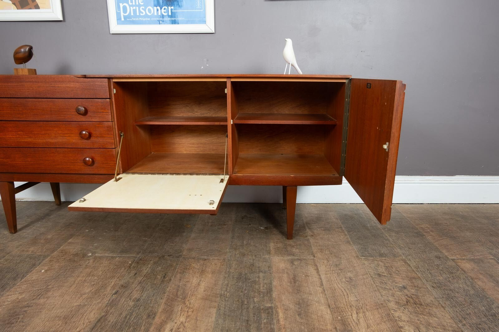 Vintage Retro Small Dark Teak Sideboard by Beautility