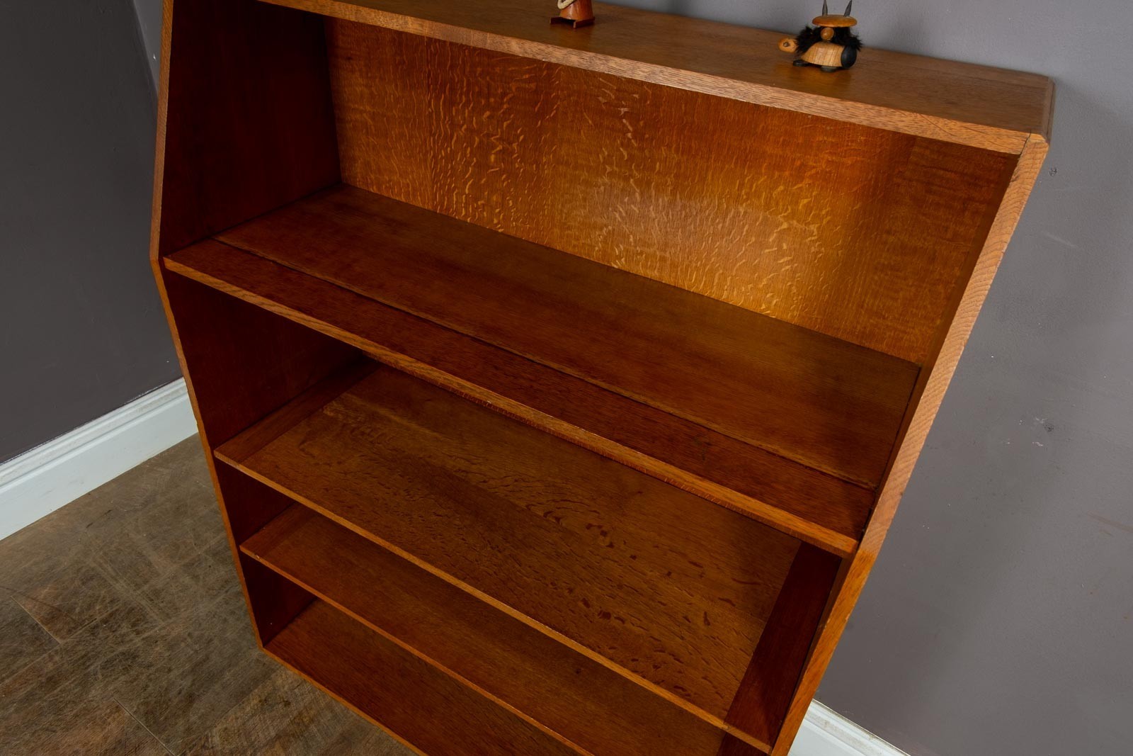 Vintage Retro Mid Century Light Oak Bookcase