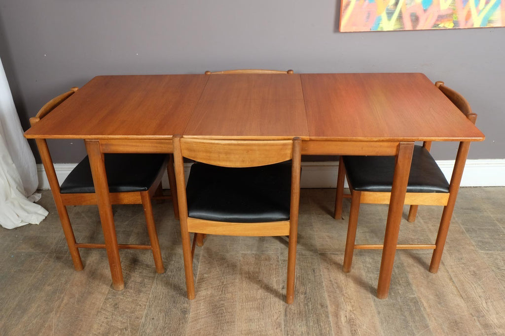 Vintage Retro McIntosh Teak Extending Dining Table and 4 Chairs
