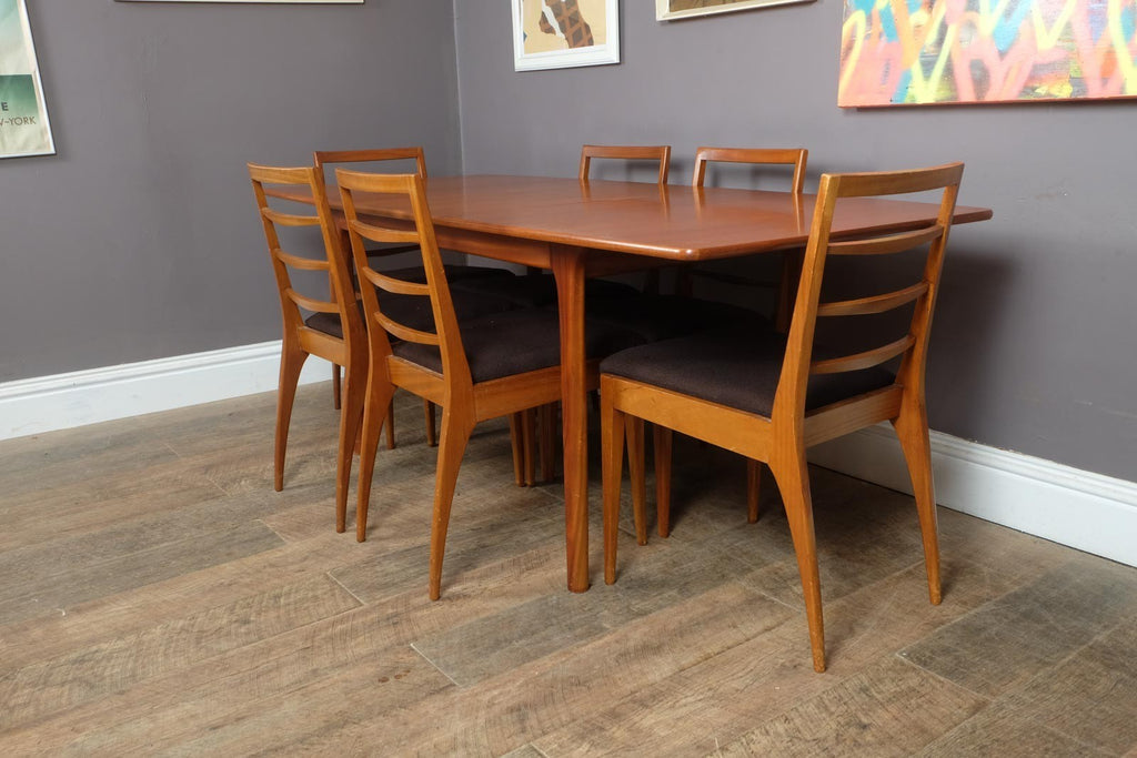 Vintage Retro Mid Century eak Extending Dining Table and 6 Chairs